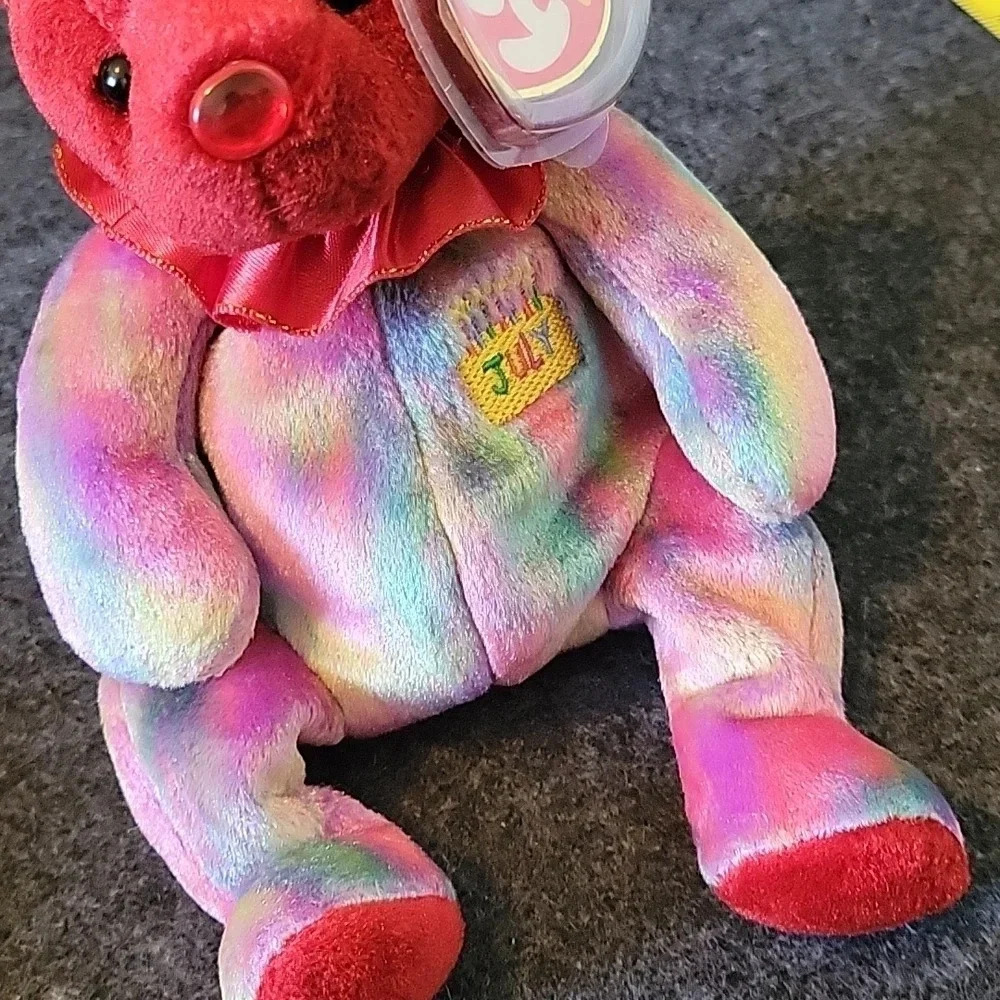 🌴3/$15🌴 July Birthday Teddy Bear Red Kid adult plush toy Celebration - Picture 2 of 9